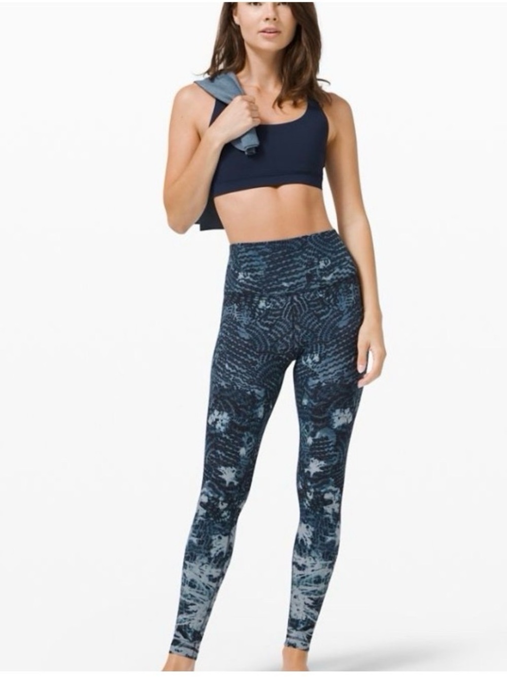 Lululemon Align High-Rise Printed Performance Leggings in Navy size 12 - Picture 1 of 4
